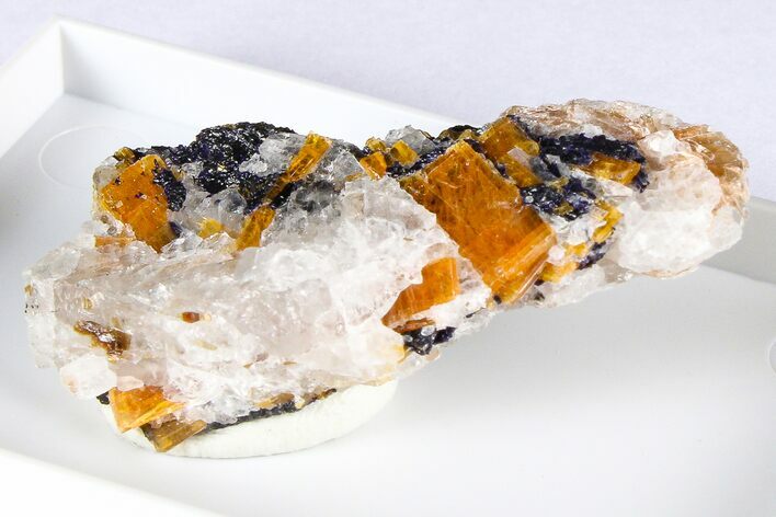 Violet Yoderite & Kyanite Crystals on Quartz - Tanzania #380263